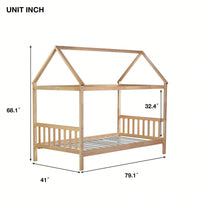 Twin House Bed With Headboard And Footboard In White Rubber Wood Frame