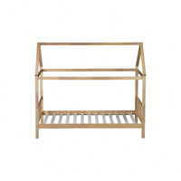 Twin House Bed With Headboard And Footboard In White Rubber Wood Frame