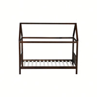 Twin House Bed With Headboard And Footboard In White Rubber Wood Frame
