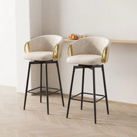 Modern Set Of 2 Stylish Grey Bar Chairs Comfortable High Stools For Kitchen Counters And Dining Areas