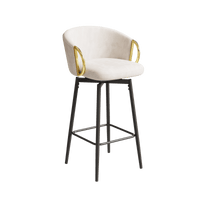 Modern Set Of 2 Stylish Grey Bar Chairs Comfortable High Stools For Kitchen Counters And Dining Areas