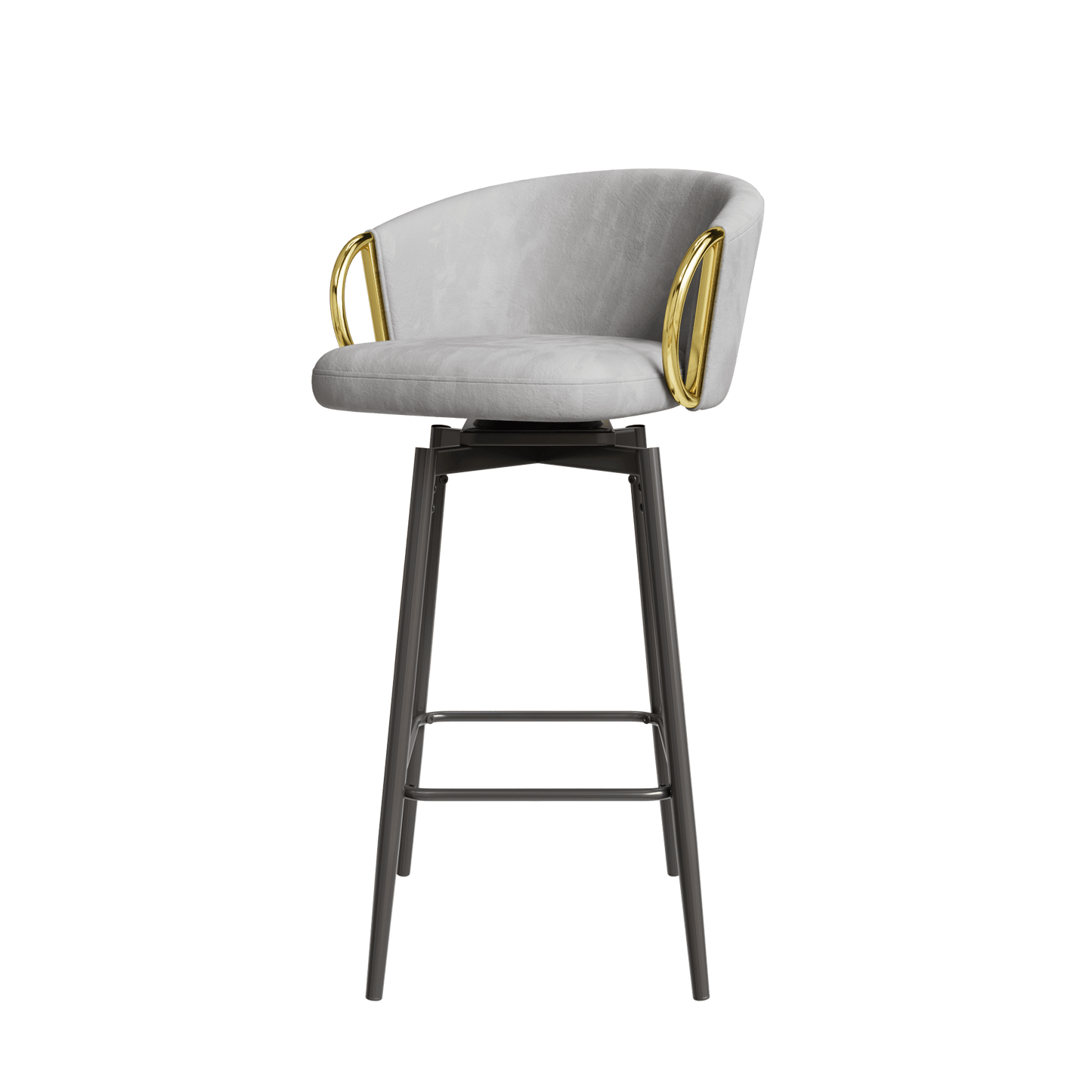 Modern Set Of 2 Stylish Grey Bar Chairs Comfortable High Stools For Kitchen Counters And Dining Areas