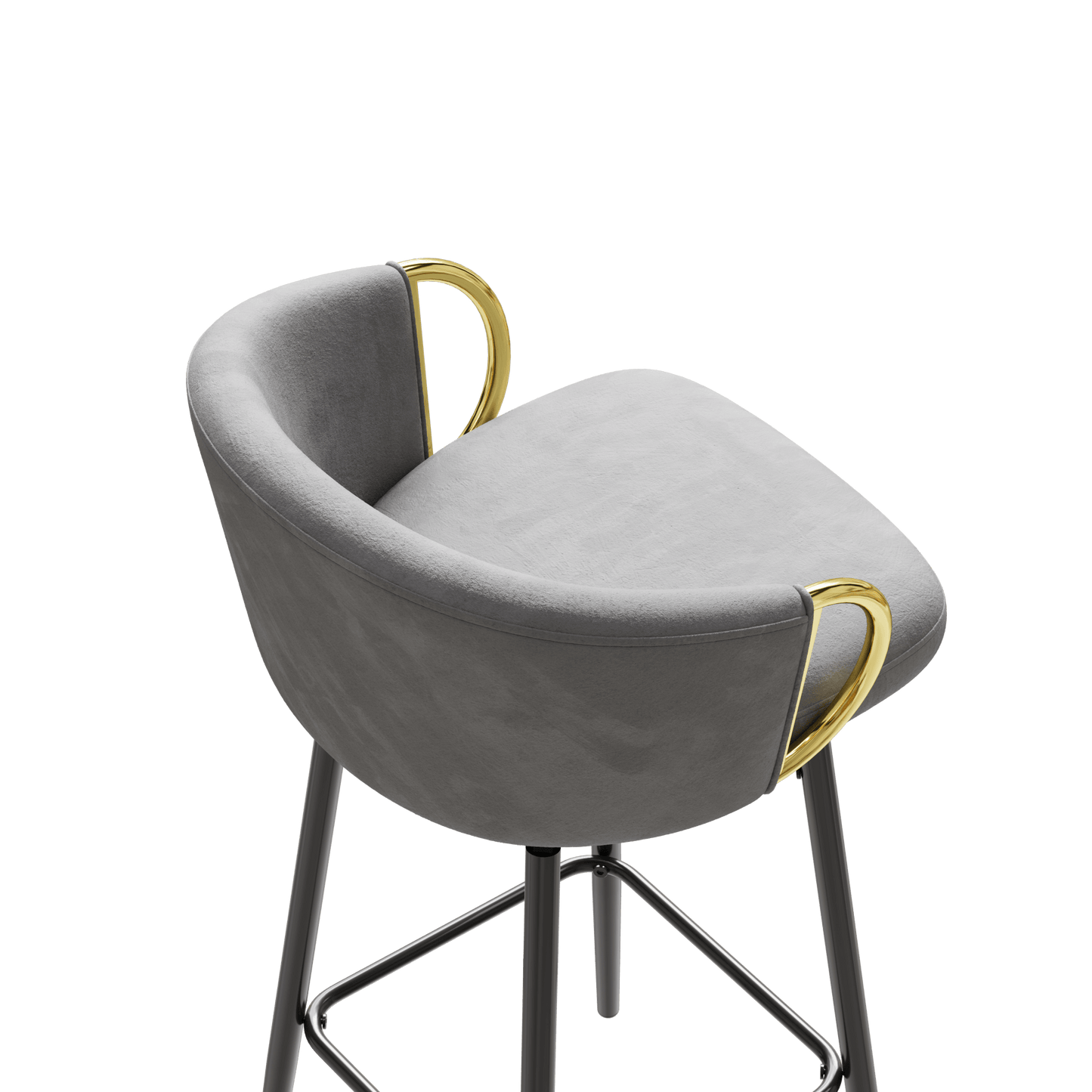 Modern Set Of 2 Stylish Grey Bar Chairs Comfortable High Stools For Kitchen Counters And Dining Areas