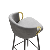 Modern Set Of 2 Stylish Grey Bar Chairs Comfortable High Stools For Kitchen Counters And Dining Areas