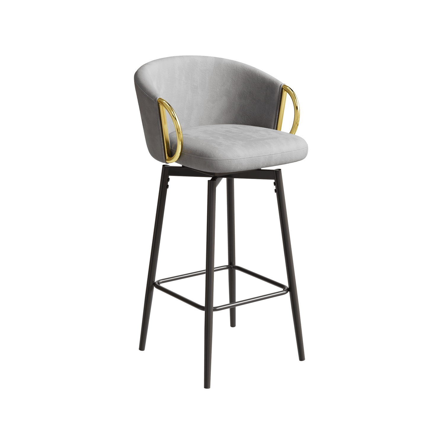 Modern Set Of 2 Stylish Grey Bar Chairs Comfortable High Stools For Kitchen Counters And Dining Areas