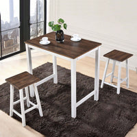 Compact 3 Piece Counter Stool Set Easy To Clean Ideal For Small Spaces