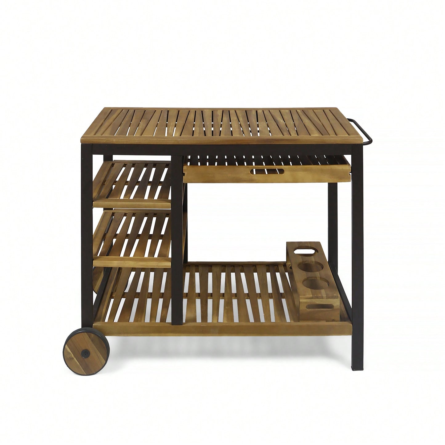 Wood And Metal Bar Cart For Stylish Home Entertaining And Storage Solutions