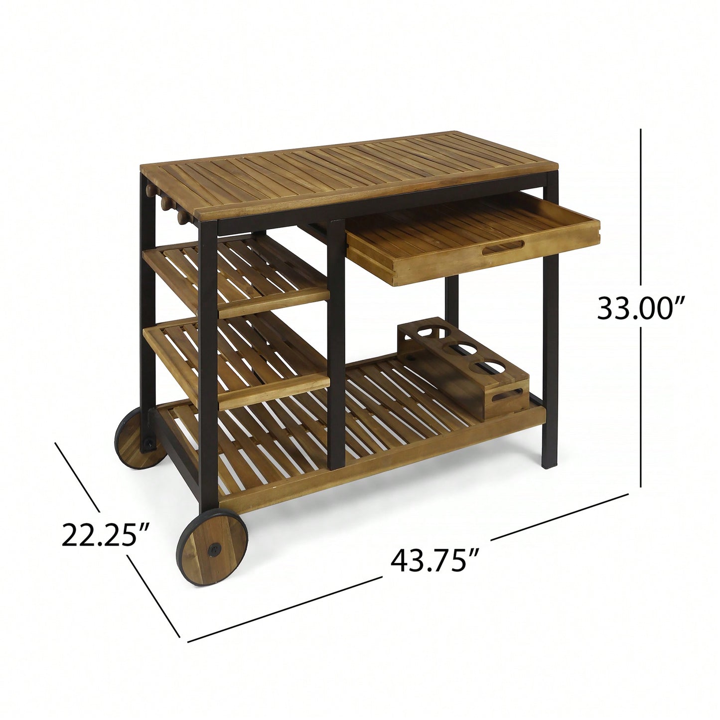 Wood And Metal Bar Cart For Stylish Home Entertaining And Storage Solutions