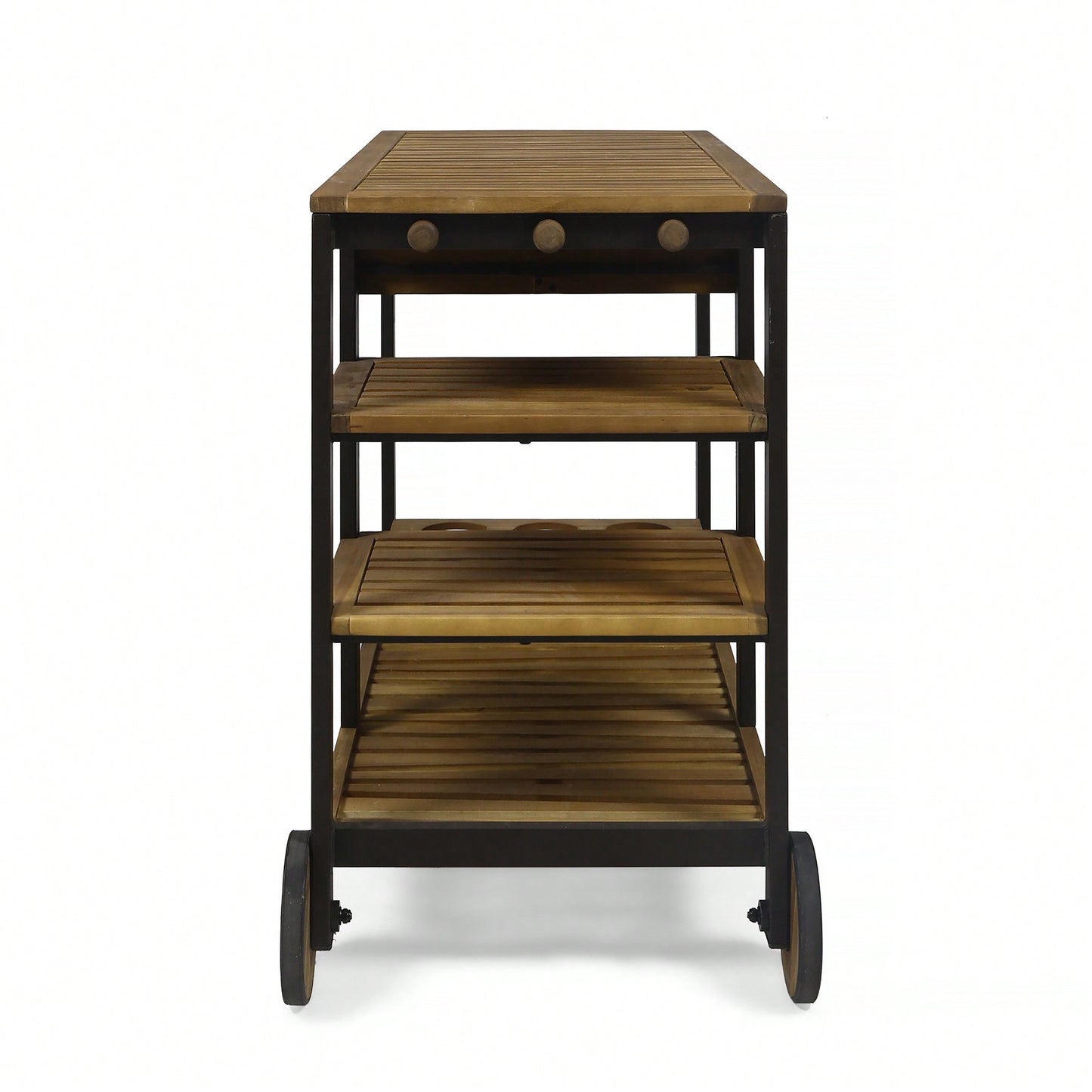 Wood And Metal Bar Cart For Stylish Home Entertaining And Storage Solutions