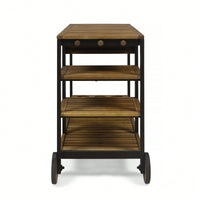 Wood And Metal Bar Cart For Stylish Home Entertaining And Storage Solutions