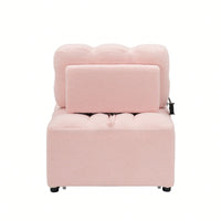 Convertible Pink Sofa Bed For Apartment Office Living Room 40.20 Inches Long