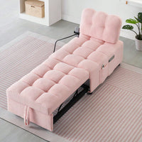 Convertible Pink Sofa Bed For Apartment Office Living Room 40.20 Inches Long