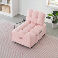 Convertible Pink Sofa Bed For Apartment Office Living Room 40.20 Inches Long