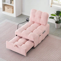 Convertible Pink Sofa Bed For Apartment Office Living Room 40.20 Inches Long