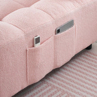 Convertible Pink Sofa Bed For Apartment Office Living Room 40.20 Inches Long