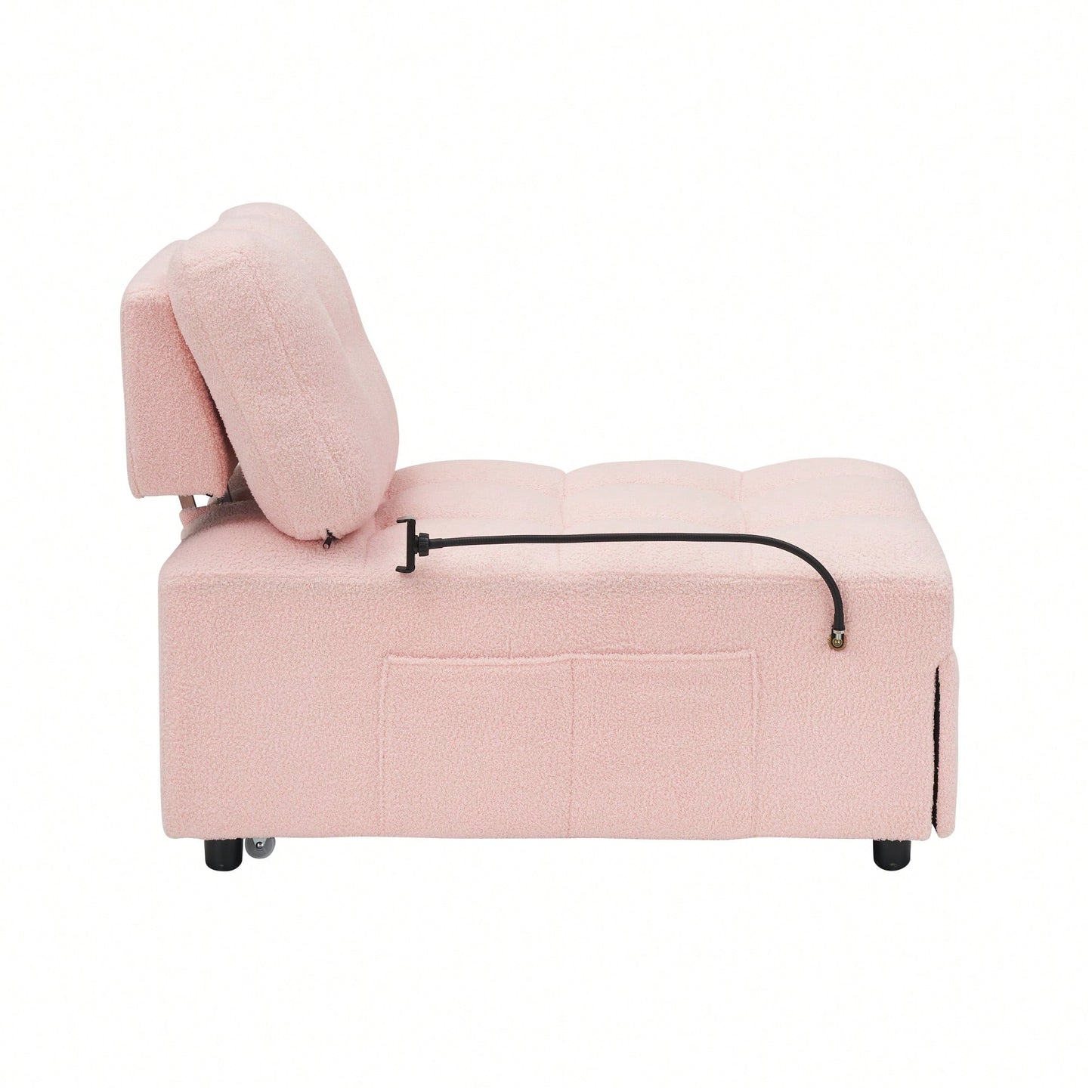 Convertible Pink Sofa Bed For Apartment Office Living Room 40.20 Inches Long