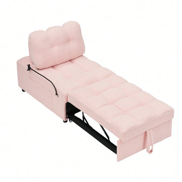 Convertible Pink Sofa Bed For Apartment Office Living Room 40.20 Inches Long