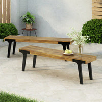 Set Of 2 Versatile Benches For Indoor And Outdoor Use