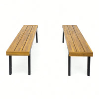 Set Of 2 Versatile Benches For Indoor And Outdoor Use