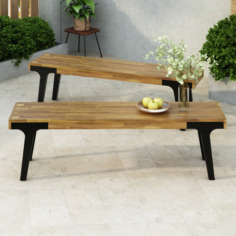 Set Of 2 Versatile Benches For Indoor And Outdoor Use