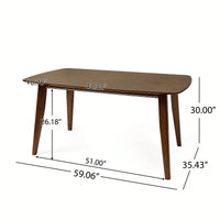 Elegant Walnut Wood Dining Table For Modern Home Decor