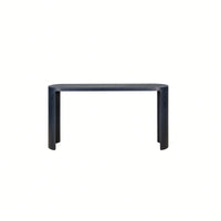 60 Inch Navy Blue Thick Top Entryway Table With Curved Legs For Versatile Sofa Installation