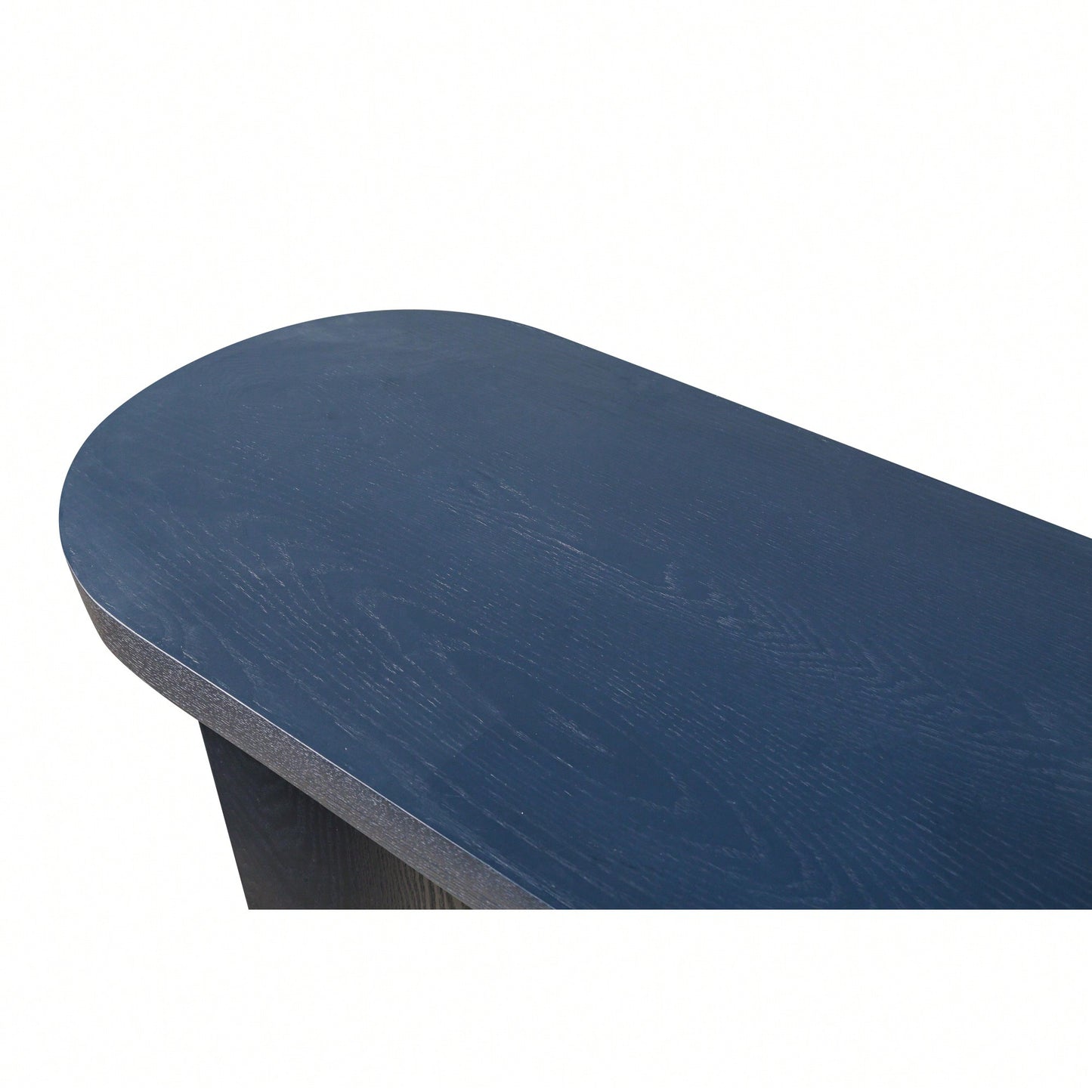 60 Inch Navy Blue Thick Top Entryway Table With Curved Legs For Versatile Sofa Installation