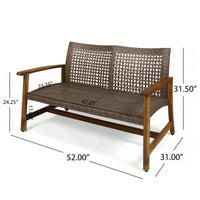 Cozy Outdoor Wicker Loveseat With Plush Cushions For Relaxing Patio Seating