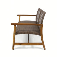 Cozy Outdoor Wicker Loveseat With Plush Cushions For Relaxing Patio Seating