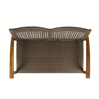 Cozy Outdoor Wicker Loveseat With Plush Cushions For Relaxing Patio Seating