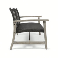 Cozy Outdoor Wicker Loveseat With Plush Cushions For Relaxing Patio Seating