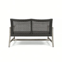 Cozy Outdoor Wicker Loveseat With Plush Cushions For Relaxing Patio Seating