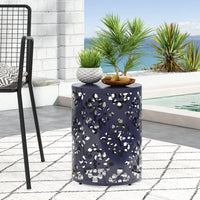 Large Outdoor Metal End Table For Patio And Garden Use