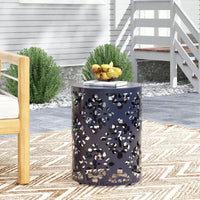 Large Outdoor Metal End Table For Patio And Garden Use