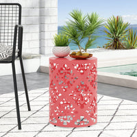 Large Outdoor Metal End Table For Patio And Garden Use