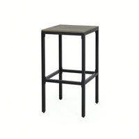 Set Of 2 Ezra Barstool Modern Industrial Design With Acacia Wood And Metal Frame