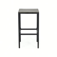 Set Of 2 Ezra Barstool Modern Industrial Design With Acacia Wood And Metal Frame