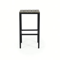 Set Of 2 Ezra Barstool Modern Industrial Design With Acacia Wood And Metal Frame
