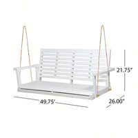 Outdoor Wooden Porch Swing With Cushions For Relaxation And Comfort