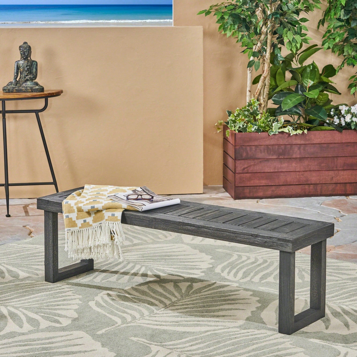 Stylish Dark Grey Bench For Modern Home Decor And Versatile Seating Solutions