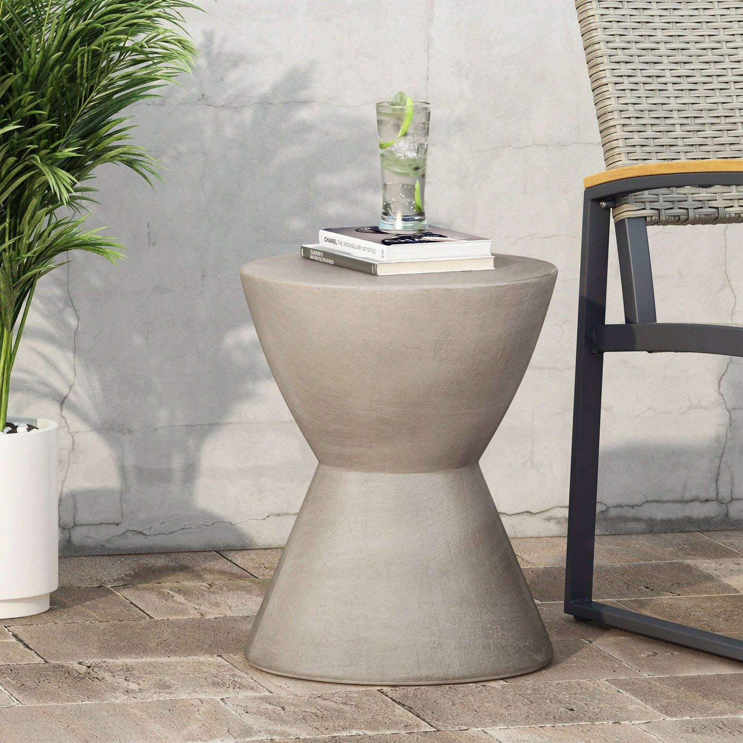 Outdoor MGO Side Table For Patio And Garden Use Light Grey