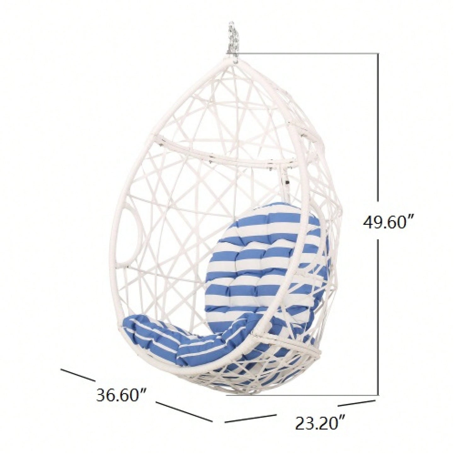 Stylish Indoor Outdoor Hanging Egg Chair With Cushion For Relaxation And Comfort