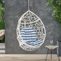 Stylish Indoor Outdoor Hanging Egg Chair With Cushion For Relaxation And Comfort