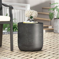 Lightweight Outdoor Concrete Side Table For Patio And Garden