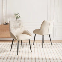 Elegant Velvet Dining Chair Set of 2 Modern Minimalist High Rebound Cushion Stable Metal Frame Silent Foot Pads for Home and Restaurant