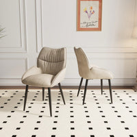 Elegant Velvet Dining Chair Set of 2 Modern Minimalist High Rebound Cushion Stable Metal Frame Silent Foot Pads for Home and Restaurant