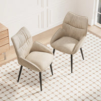 Elegant Velvet Dining Chair Set of 2 Modern Minimalist High Rebound Cushion Stable Metal Frame Silent Foot Pads for Home and Restaurant