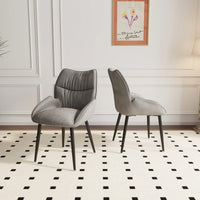 Elegant Velvet Dining Chair Set of 2 Modern Minimalist High Rebound Cushion Stable Metal Frame Silent Foot Pads for Home and Restaurant