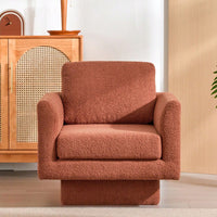 360° Swivel Accent Chair Thick Padded Teddy Sherpa Barrel Chair For Living Room Nursery Bedroom Comfy Lounge Sofa Available In 4 Colors