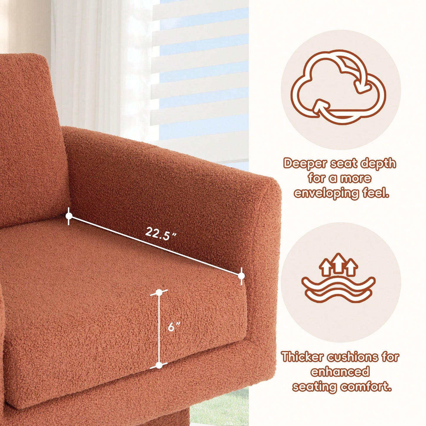 360° Swivel Accent Chair Thick Padded Teddy Sherpa Barrel Chair For Living Room Nursery Bedroom Comfy Lounge Sofa Available In 4 Colors